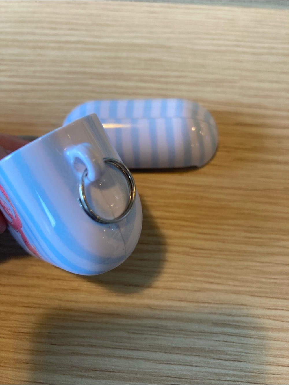 Curious George AirPods Case Cover in Light Blue Stripes - Picture 5 of 5